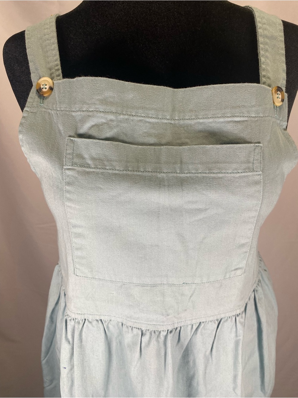 Sunbelt Light Blue Cotton Pinafore Midi Dress - Picture 2 of 10